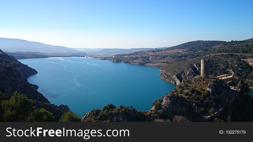 Lake, Sky, Reservoir, Crater Lake