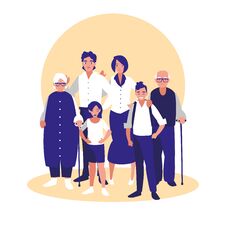 Free Group Of Family Members Characters Royalty Free Stock Image - 132318446