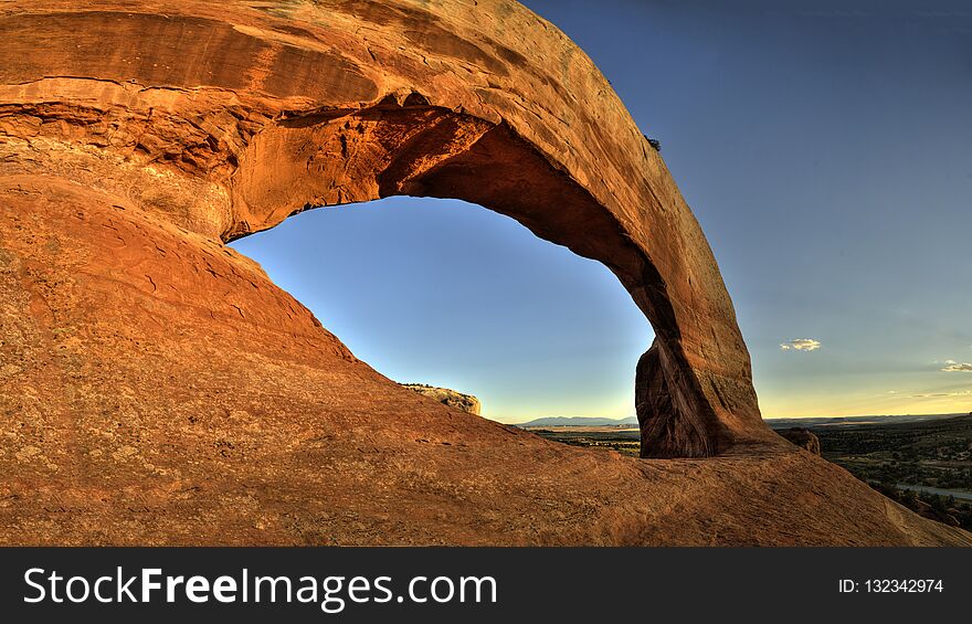 Bridge rock formation in red rock desert, South West America. Bridge rock formation in red rock desert, South West America