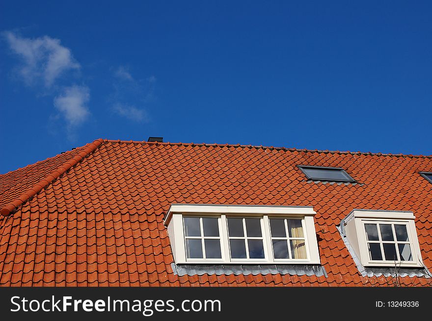 Typical dutch roof in amsterdam, holland