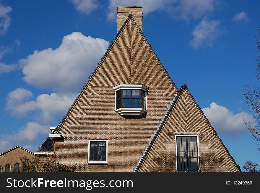 Windows on a house in Amsterdam. Windows on a house in Amsterdam