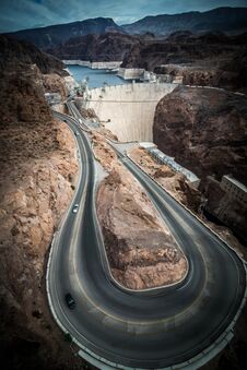 Wandering Around Hoover Dam On Lake Mead In Nevada And Arizona Stock Images