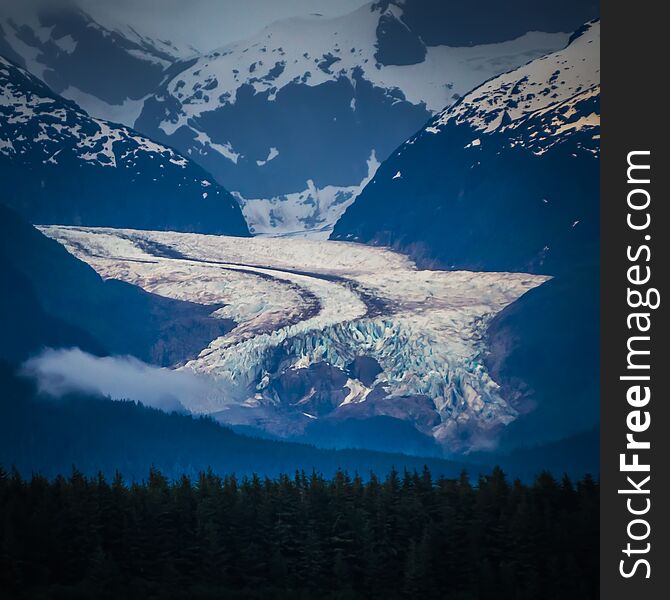 Alaskan vast landscape during  summer season in june