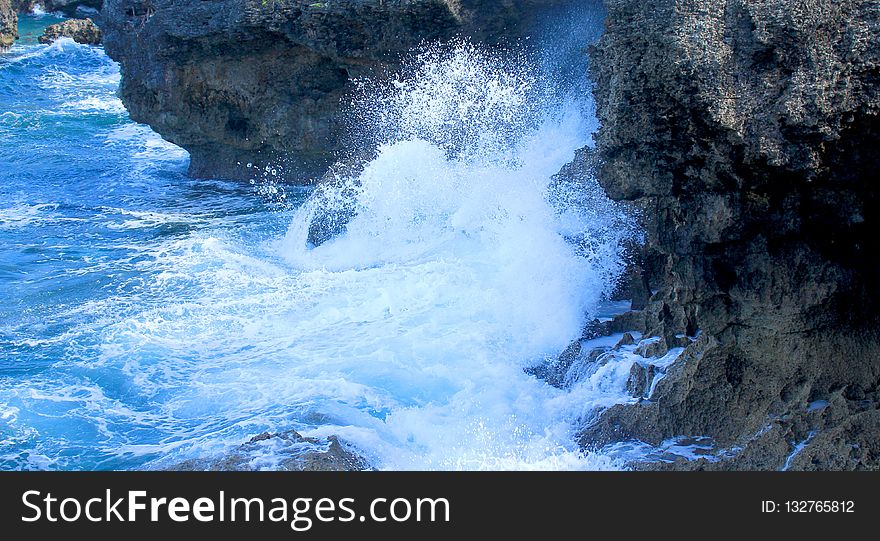 Water, Body Of Water, Rock, Wave