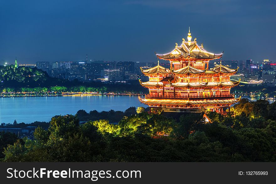 Chinese Architecture, Landmark, Nature, Sky