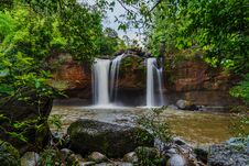 Haew Suwat Waterfall In Khao Yai Park, Thailand Stock Photos