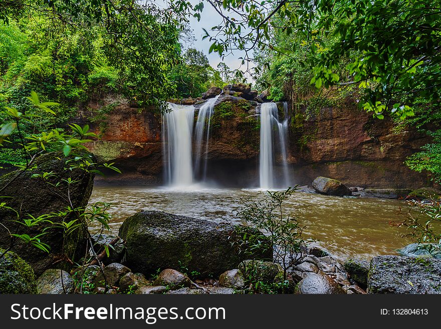 Haew Suwat Waterfall in Khao Yai National Park, Thailand. Haew Suwat Waterfall in Khao Yai National Park, Thailand
