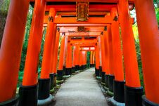 Senbon Torii At Fushimi Inari Shrine. Royalty Free Stock Photography