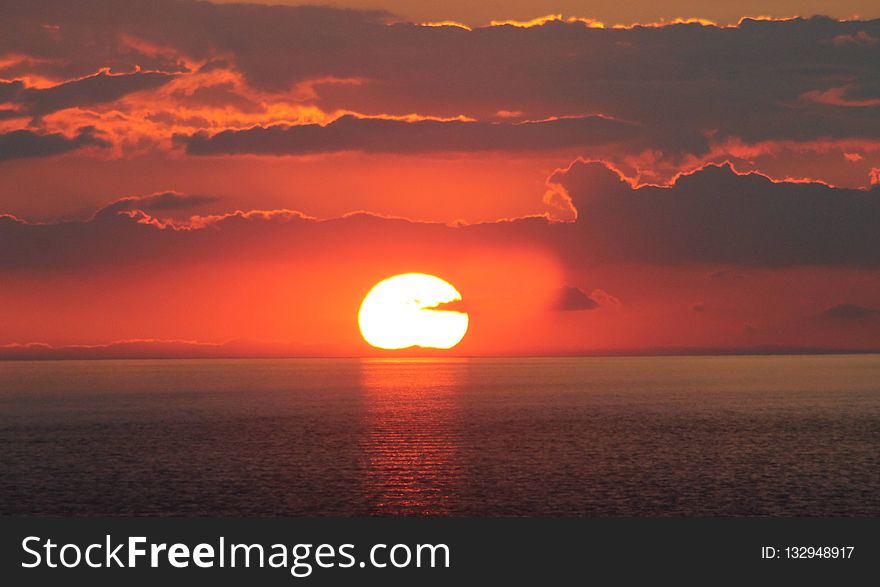 Horizon, Afterglow, Sky, Sunset