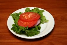 Tomato On Salad Royalty Free Stock Photos