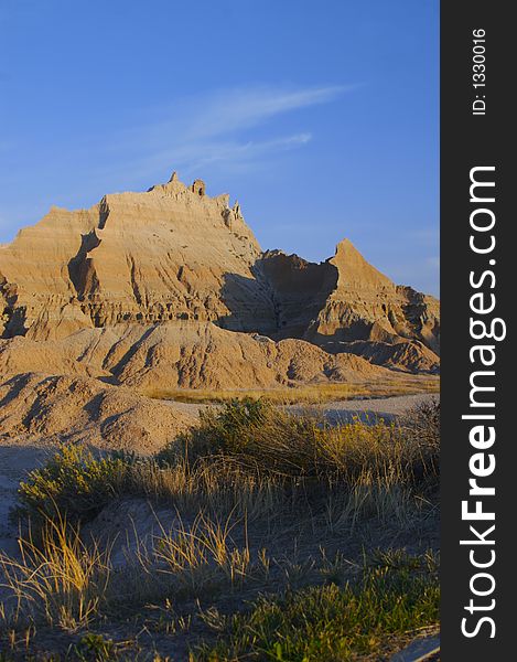 Soft rock outcropping in Badlands National Park. Soft rock outcropping in Badlands National Park