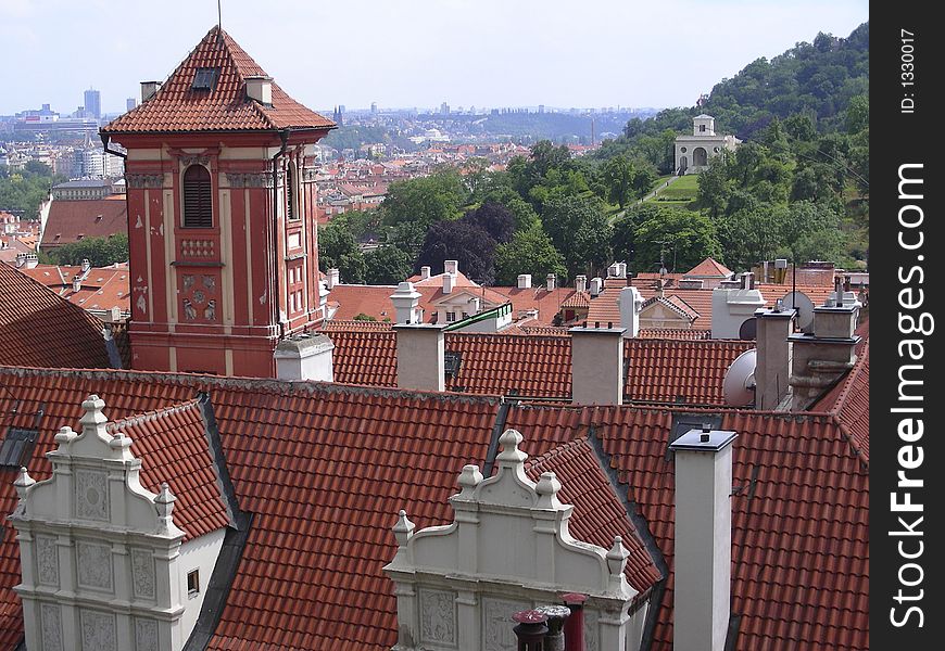 Red roofs of Old Prague, Czech Republic. Red roofs of Old Prague, Czech Republic.