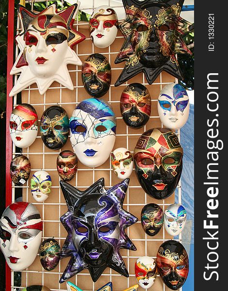 Traditional venetian masks for carnival. Traditional venetian masks for carnival