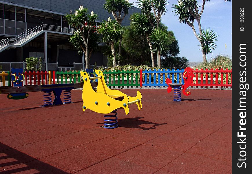 Colorful playground equipment for kids