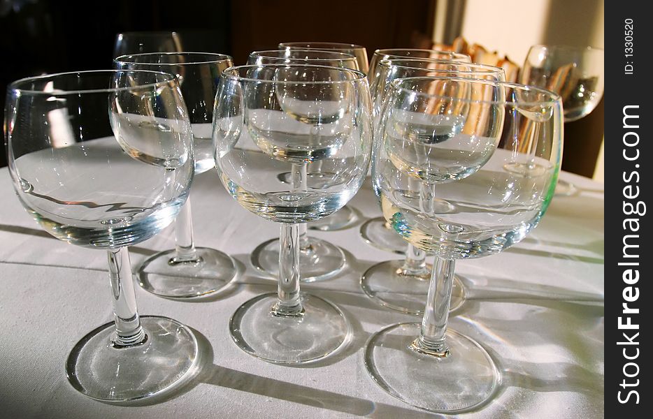 Set of glasses on a table