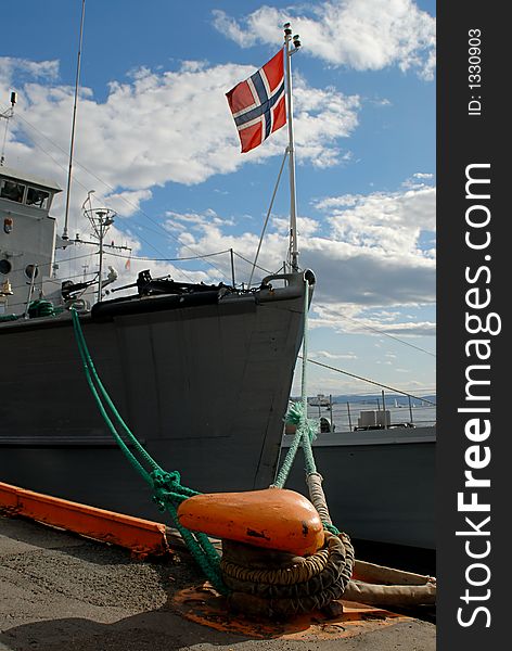 Picture of military ship in Oslo, Norway.