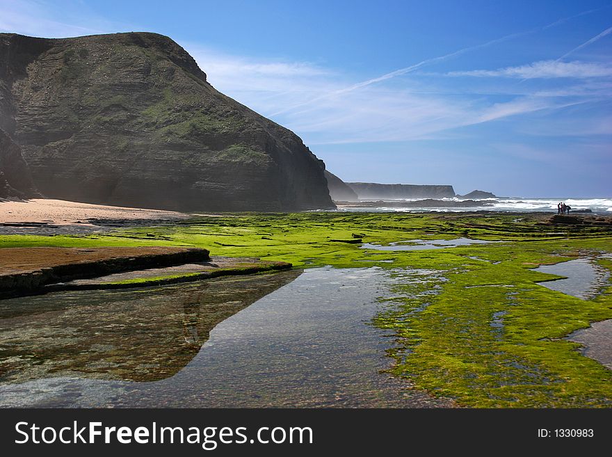 Beautiful beach landscape with a great blue sky