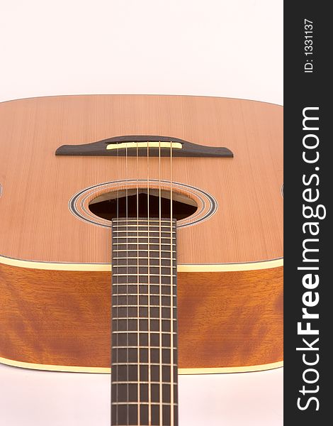 Isolated Acoustic Guitar Body and Neck