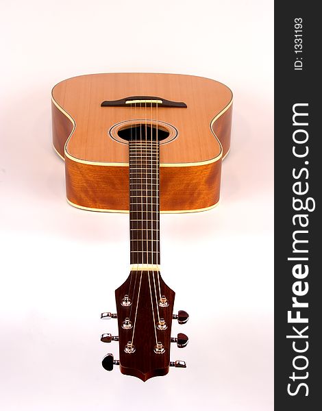 Isolated Acoustic Guitar Body and Neck