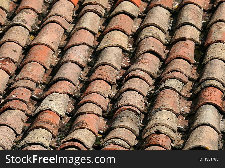 Traditional french roof tiles cover. Traditional french roof tiles cover