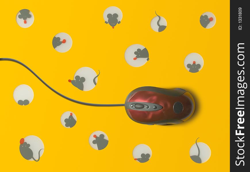 Mouse on cheese mousepad with holes