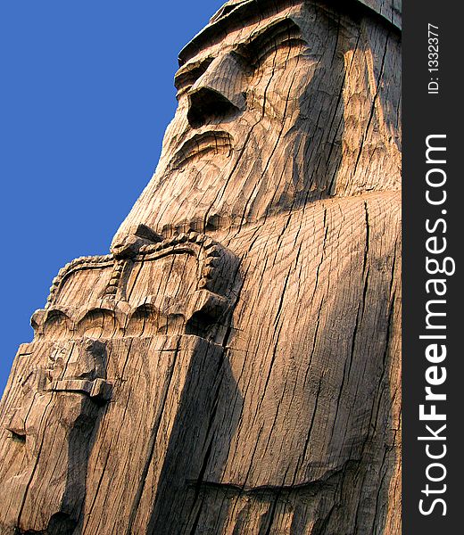 Carved wooden statue of historical Lithuanian duke. Carved wooden statue of historical Lithuanian duke.