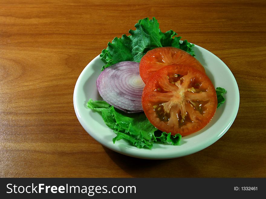 Salad of onion and tomato. Salad of onion and tomato