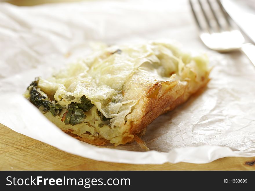 Puff pastry stuffed with spinach