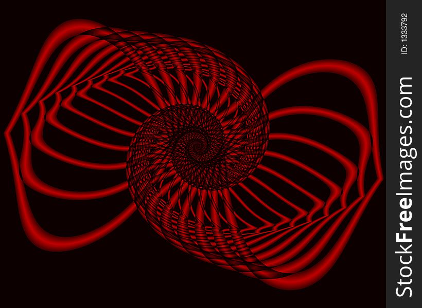 Abstract fractal of a spiral resembling a cage. Abstract fractal of a spiral resembling a cage