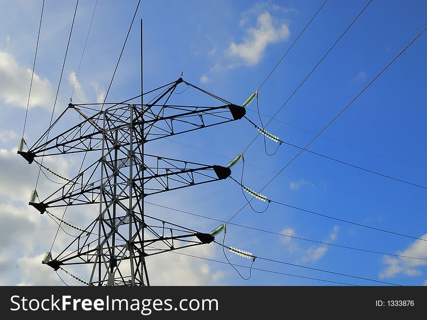 High voltage wires. Close up