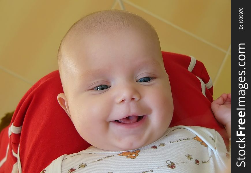 Portrait of smiling baby girl