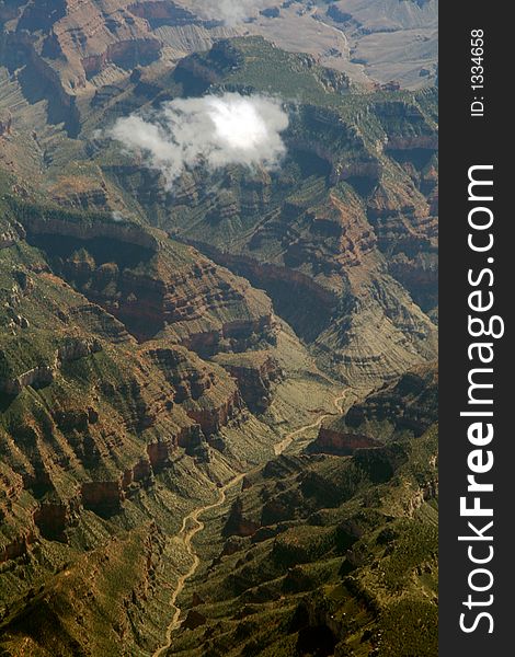 Cloud on colorado grand canyon valley. Cloud on colorado grand canyon valley