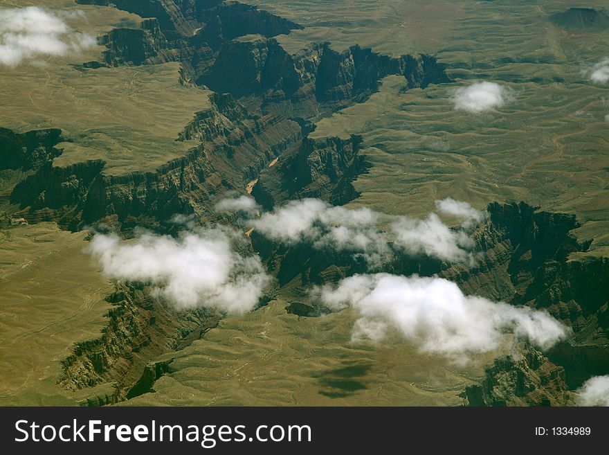 Valley in mountain on colorado grand canyon river