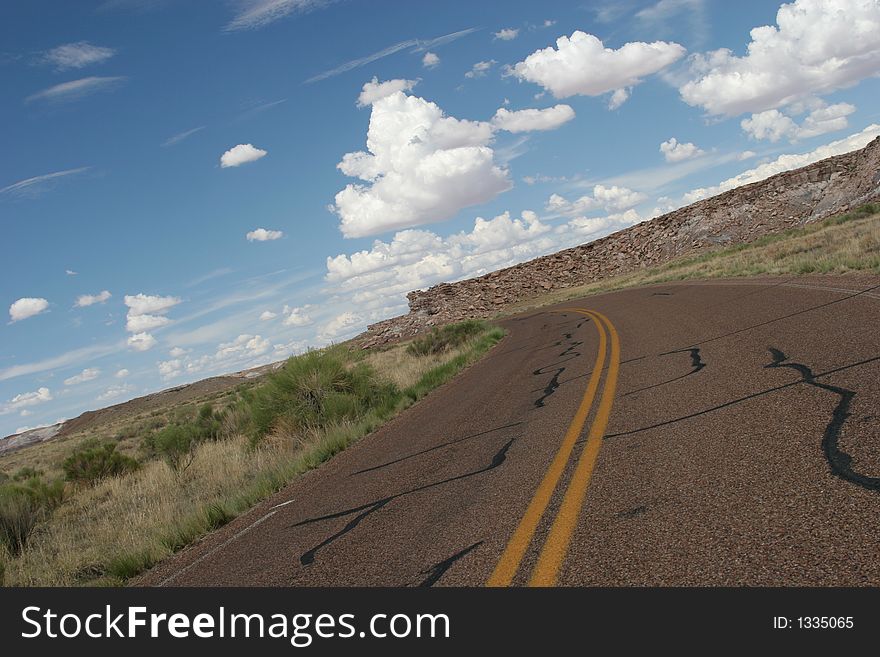 Curve on the road and beautiful scenery