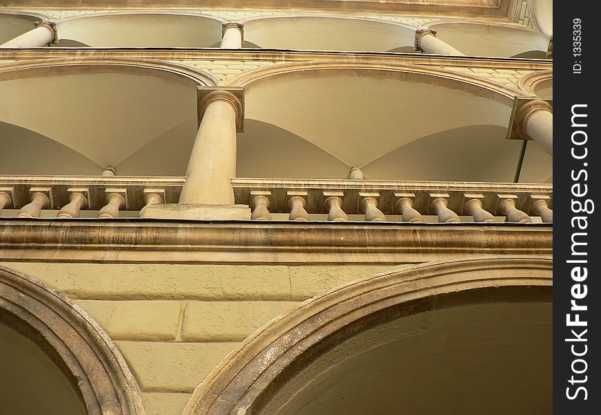 The old building in the italian style in Lvov, Ukraine. The old building in the italian style in Lvov, Ukraine