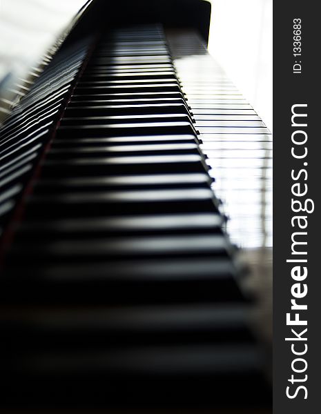 Trail of Piano Keys with Rear Infocus. Trail of Piano Keys with Rear Infocus