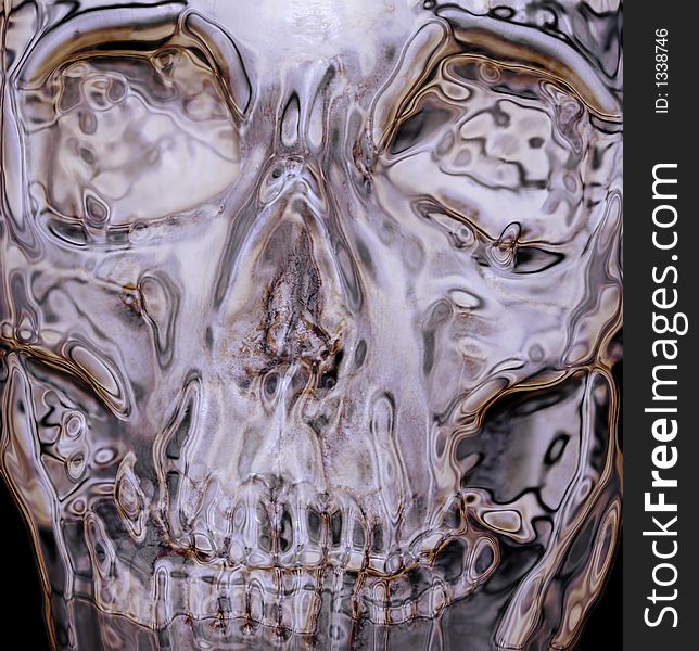 Computer generated skull look like glass