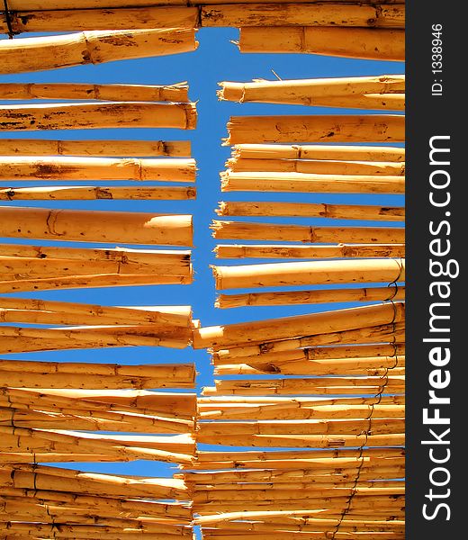 A roof made of bamboo