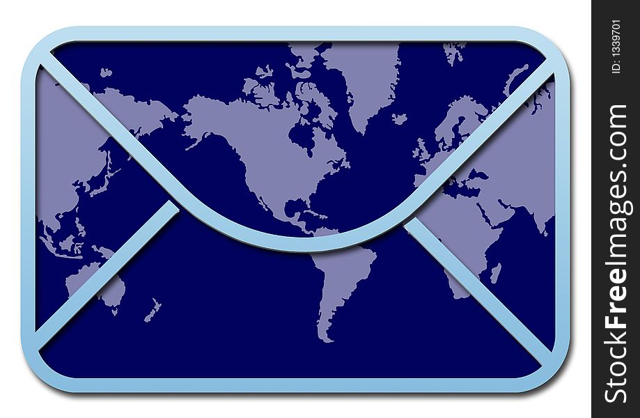 Communication symbol with world map. Communication symbol with world map