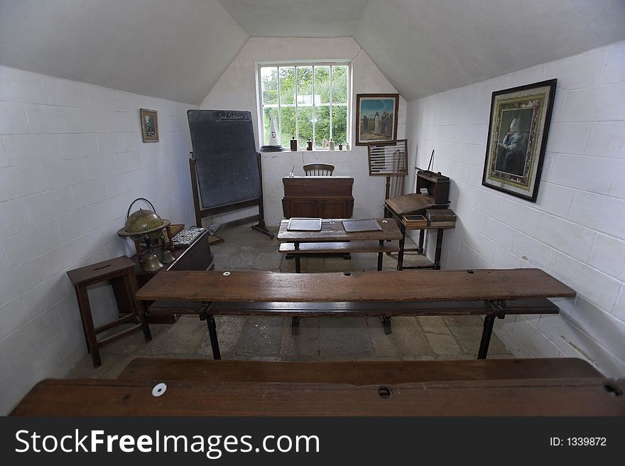 Interior of old britsh schoolhouse room. Interior of old britsh schoolhouse room