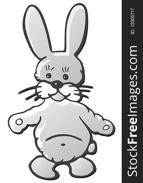 Graphic illustration of Gray Bunny