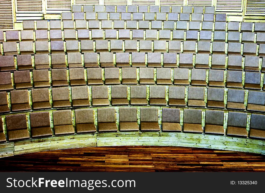 Rows of seat in old amphitheater