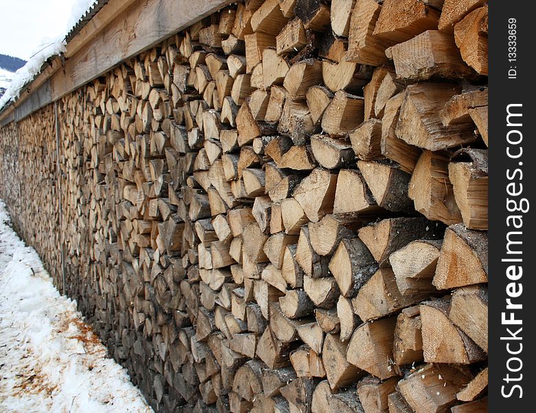 Chopped fire wood in Austria