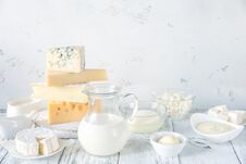 Assortment Of Dairy Products Stock Photo