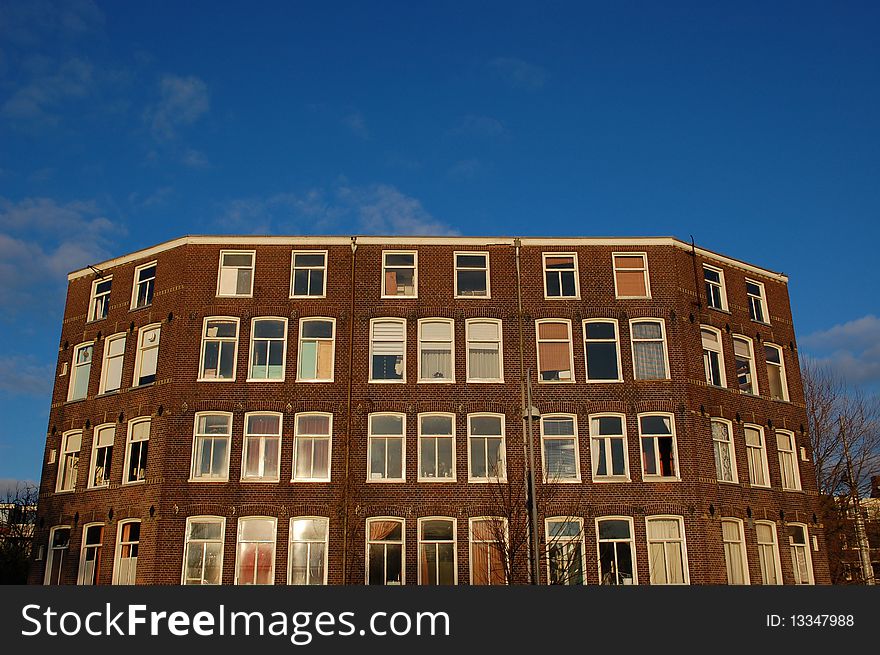 House block in Amsterdam city