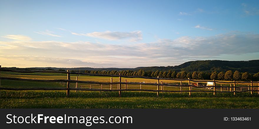 Sky, Field, Grassland, Farm