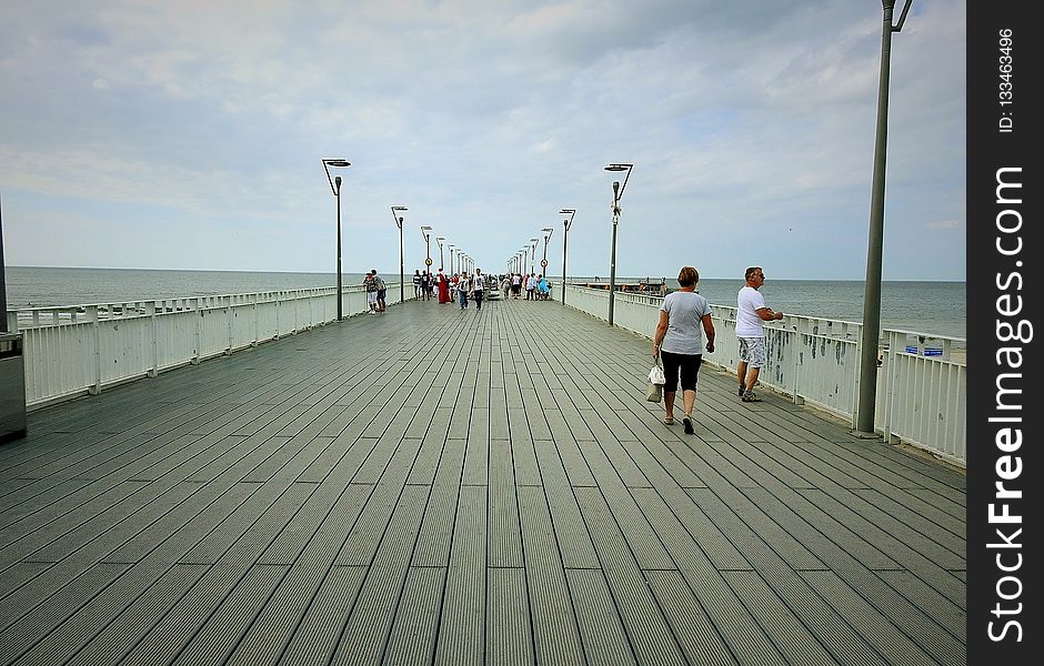 Pier, Sea, Boardwalk, Sky