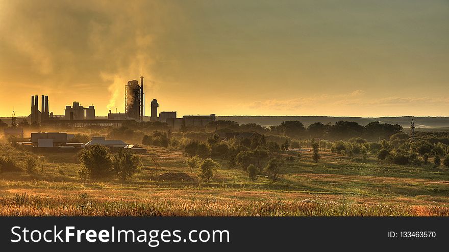 Sky, Field, Dawn, Morning