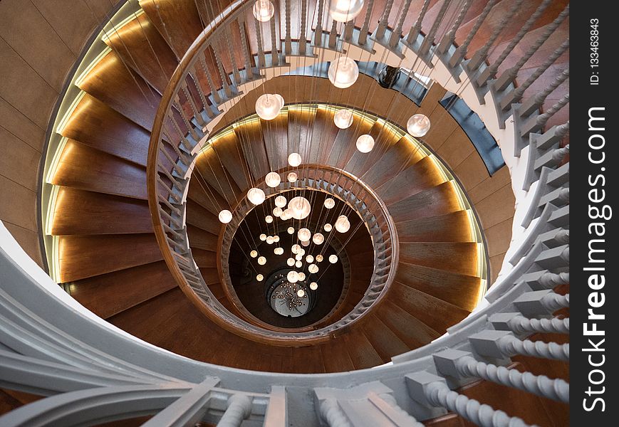 Spiral, Stairs, Ceiling, Symmetry