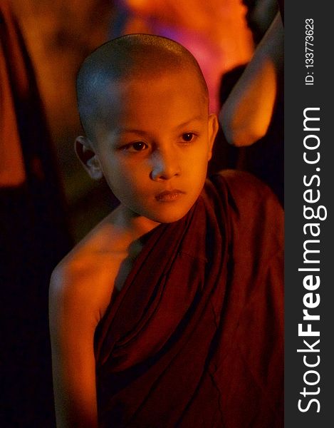 Person, Forehead, Boy, Monk